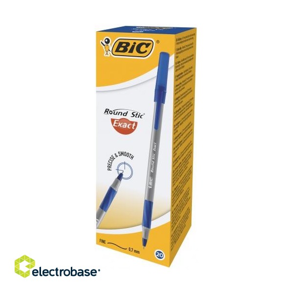 BIC Ballpoint pens ROUND STIC EXACT 0.8 mm blue, Box 20 pcs. 340879