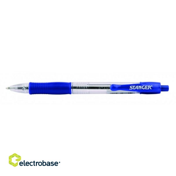 STANGER Ball Point Pens 1.0 Softgrip retractable, blue, Box 10 pcs. 18000300038 image 2