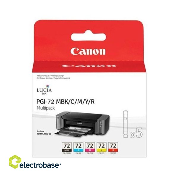 Canon PGI-72 (6402B009) Ink Cartridge Multipack, Cyan, Magenta, Matte black, Red, Yellow