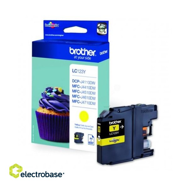 Brother LC123 (LC123Y) Ink Cartridge, Yellow