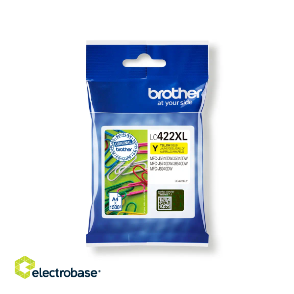 Brother LC422XL (LC422XLY) Ink Cartridge, Yellow image 3
