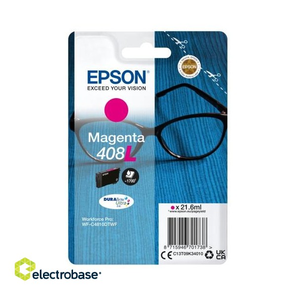 Epson 408L (C13T09K34010) Ink Cartridge, Magenta