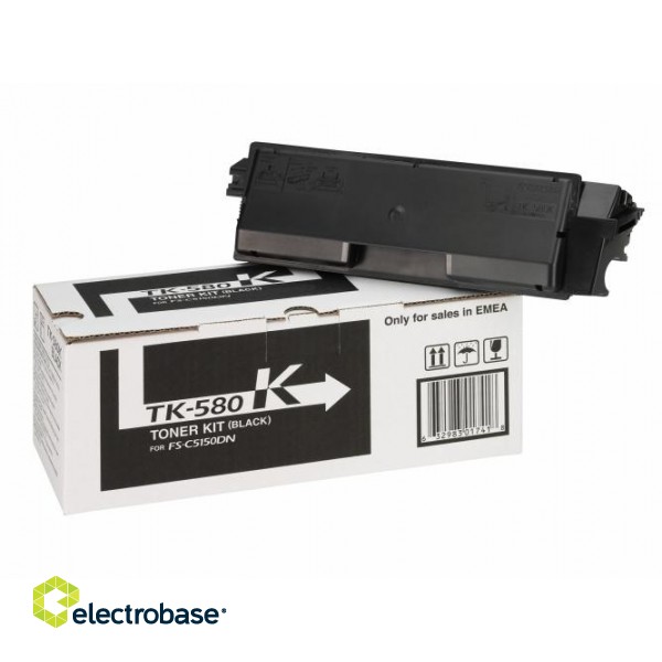 Kyocera TK-580K Toner Cartridge, Black image 3