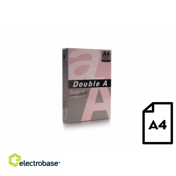 Colour paper Double A, 80g, A4, 500 sheets, Pink фото 2