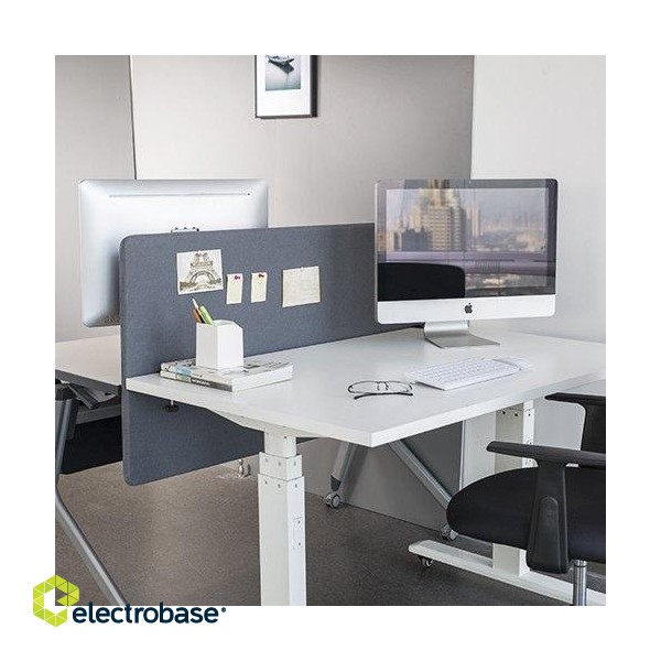 Up up acoustic desktop privacy panel with felt filling, gray (1200x600mm) фото 8
