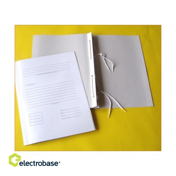 Folder SMLT, archival, A4 2cm, 300 g, with 2 laces, with print, white, cardboard