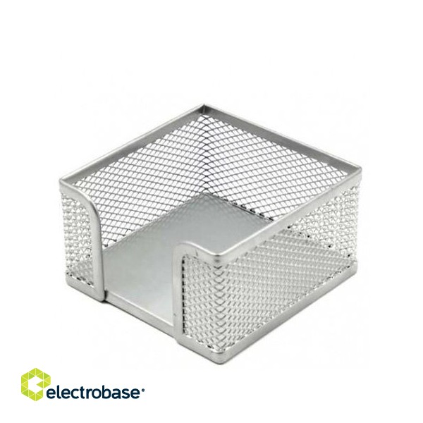 Note paper box Forpus, 9.5x9.5cm, silver, perforated metal 1005-007