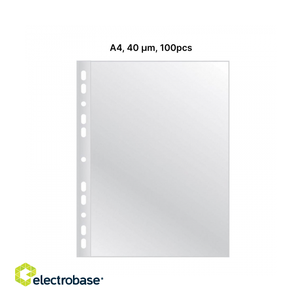 AD Class PUNCHED POCKET Cristal Clear A4 40 micr., pouch 100 pcs image 1