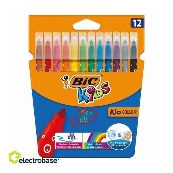 BIC Felt tip pens CF KID750 12 colours 103226 image 1