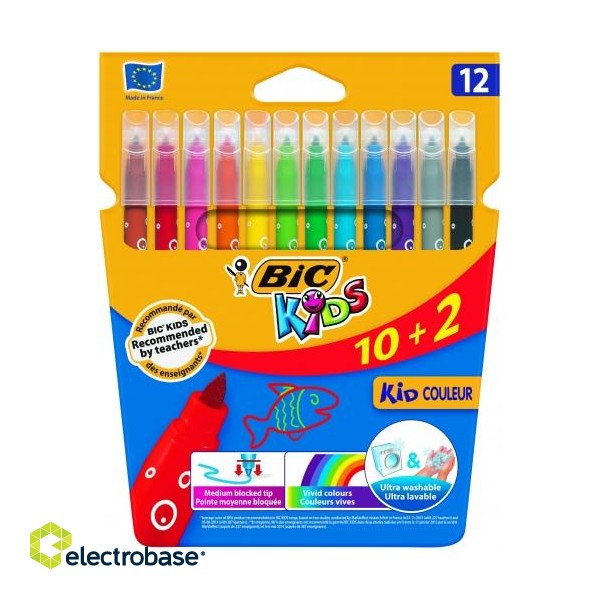 BIC Felt tip pens CF KID750 12 colours 103226 image 2