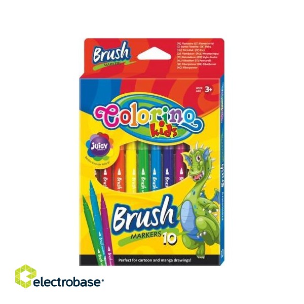 Colorino Kids Brush markers 10 colours image 1
