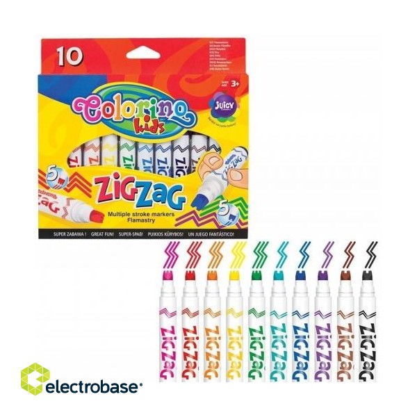 Colorino Kids Zig Zag multiple stroke markers 10 colours image 1