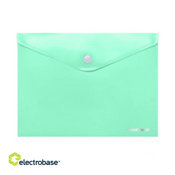 Coolpack document envelope with button PP, A4, Pastel green