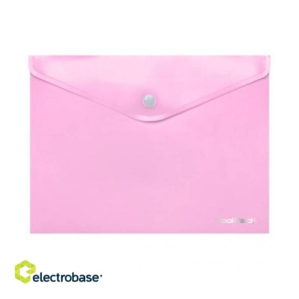 Coolpack document envelope with button PP, A4, pastel pink