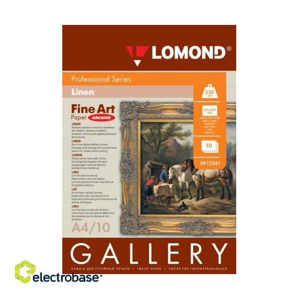 Lomond Fine Art Paper Gallery Linen 230g/m2 A4, 10 sheets, Coarse Natural White