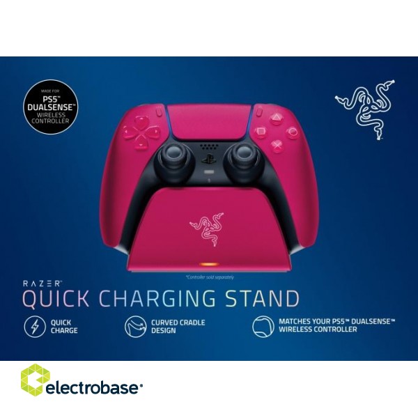 Razer RC21-01900300-R3M1 Quick Charging Stand For gaming controller PS5, Red image 9