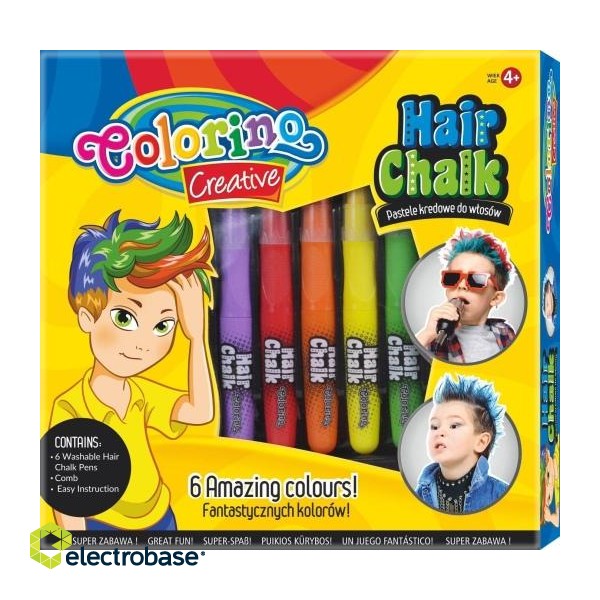 Colorino Creative Hair Chalk for boys 6 colours