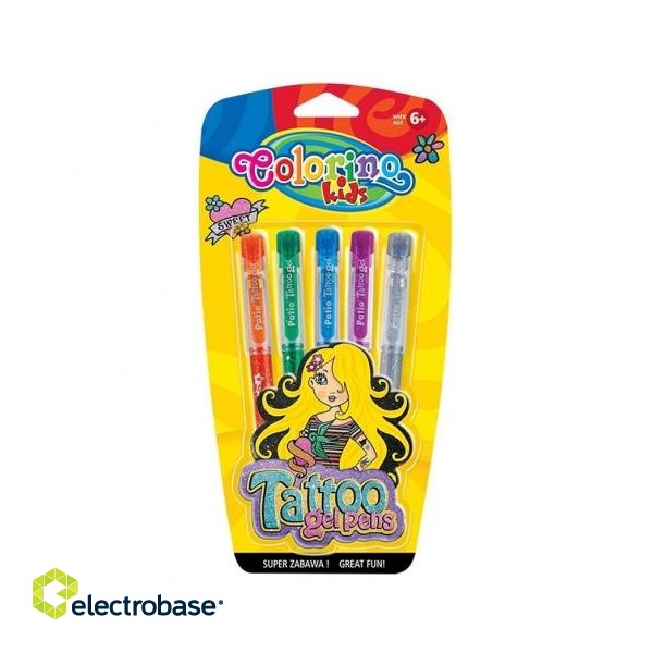 Colorino Kids Gel Tattoo 5 colours blister image 1