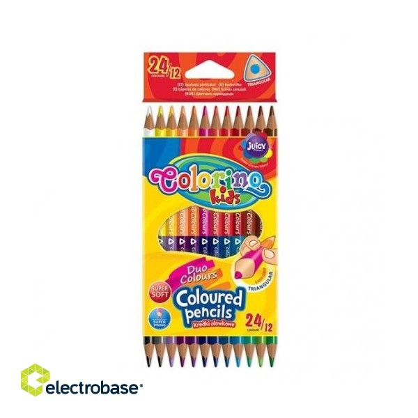 Colorino Kids Triangular coloured pencils 12 pcs / 24 colours фото 1
