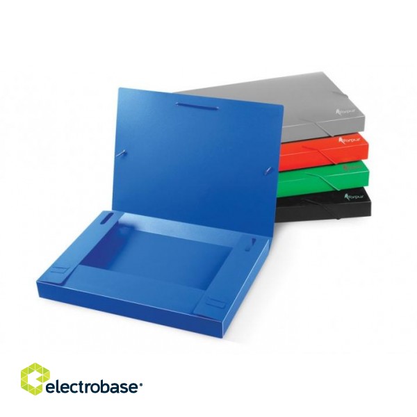 Folder-case with rubbers Forpus, A4 / 30 mm, plastic, gray 0816-021