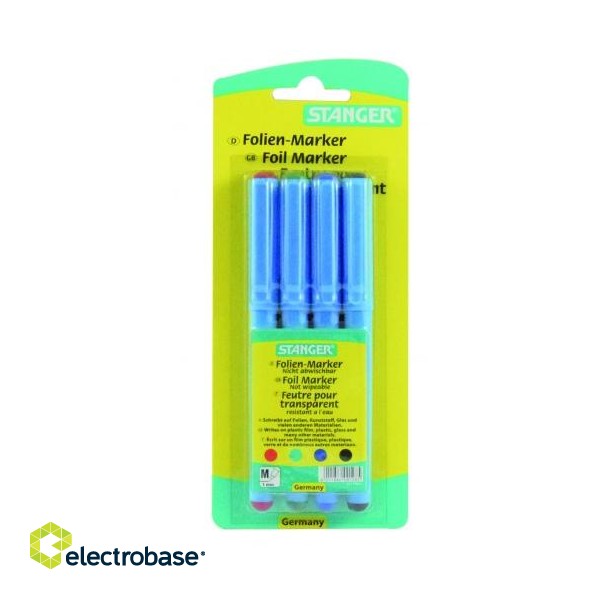 STANGER folien MARKER permanent 1-3 mm, Set 4 colours 710034 image 1