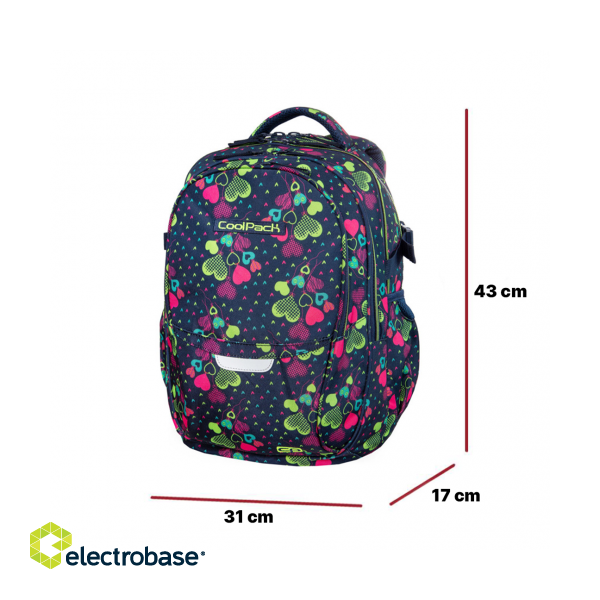 Backpack CoolPack Factor Lime Hearts image 7