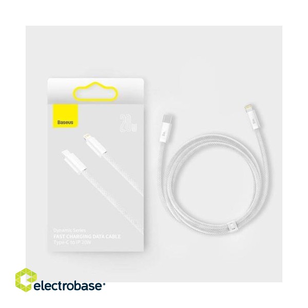 Baseus Dynamic Series Fast Charging Data Cable Type-C to apple lightning  20W 1m White фото 1