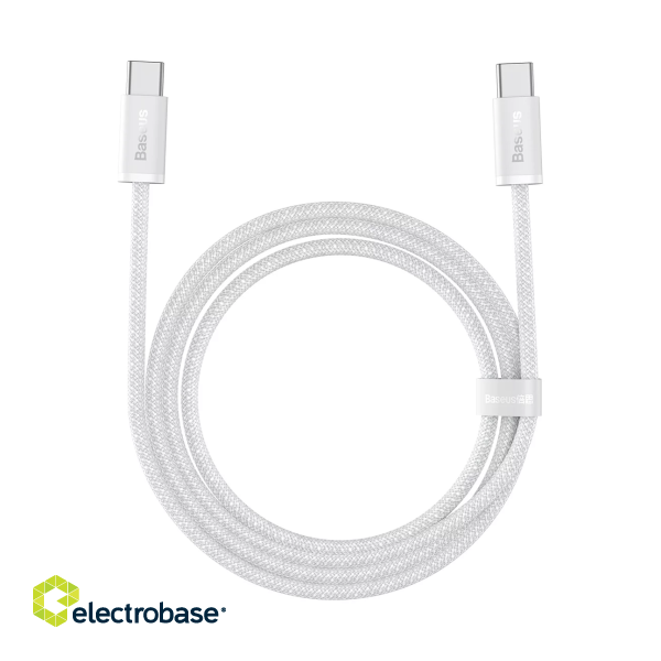 Baseus Dynamic Series Fast Charging Data Cable Type-C to Type-C 100W 1m White paveikslėlis 1