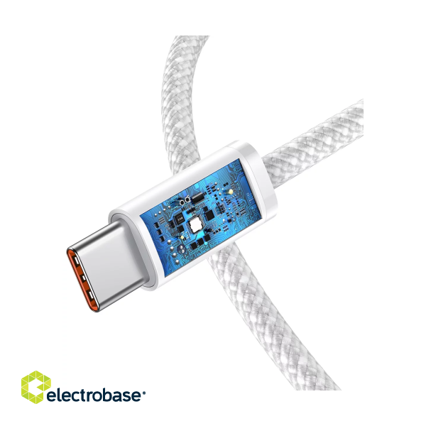 Baseus Dynamic Series Fast Charging Data Cable Type-C to Type-C 100W 1m White paveikslėlis 4