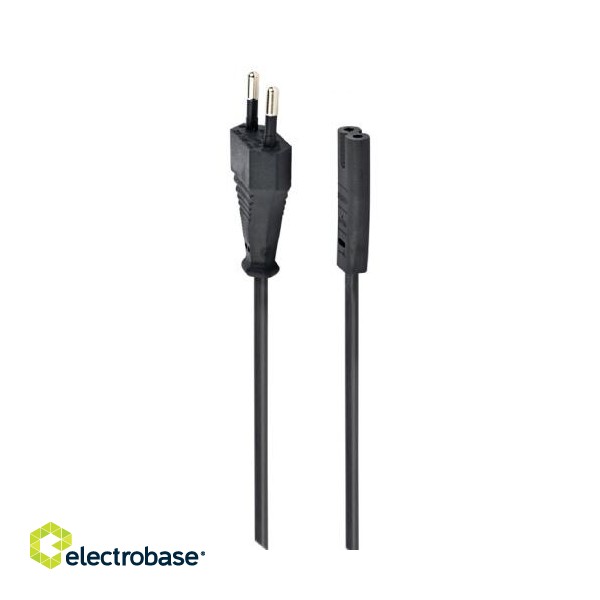 Gembird PC-184/2 Power cable, EU Power plug, 1.8m, Black фото 2