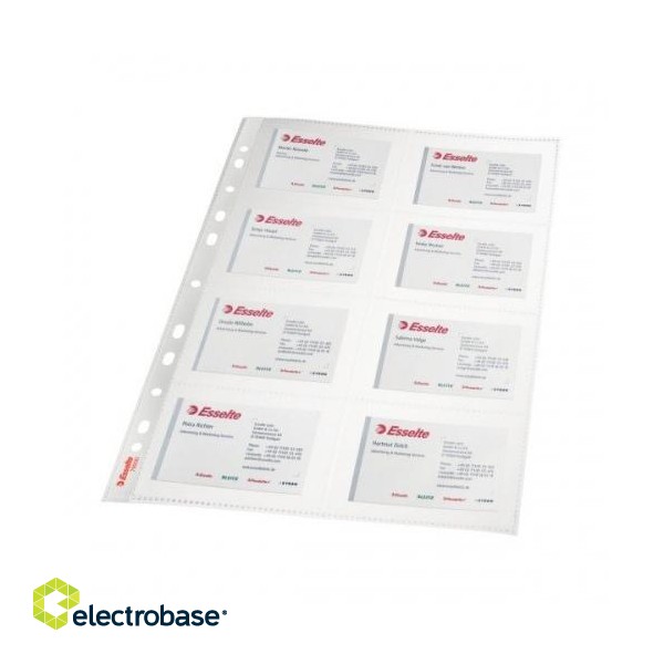 Sleeve Esselte, A4, 105 microns, for business cards, 8 pockets 10pcs. 0810-004