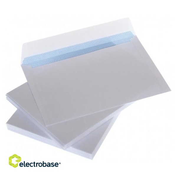 Envelopes C6 white with ribbon and internal press 114x162 mm x 25pcs