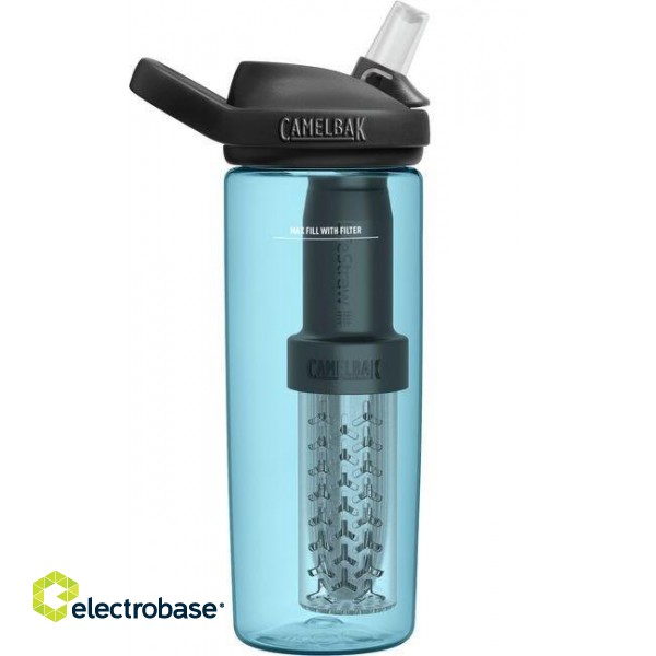 Bottle with filter CamelBak eddy+ 600ml, filtered by LifeStraw, True Blue image 3