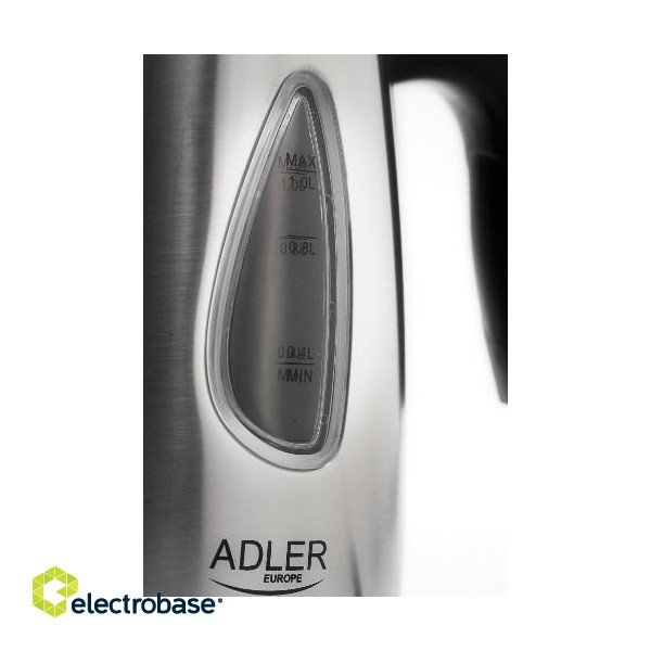 Adler AD 1203 electric kettle 1 L Silver 1630 W paveikslėlis 4