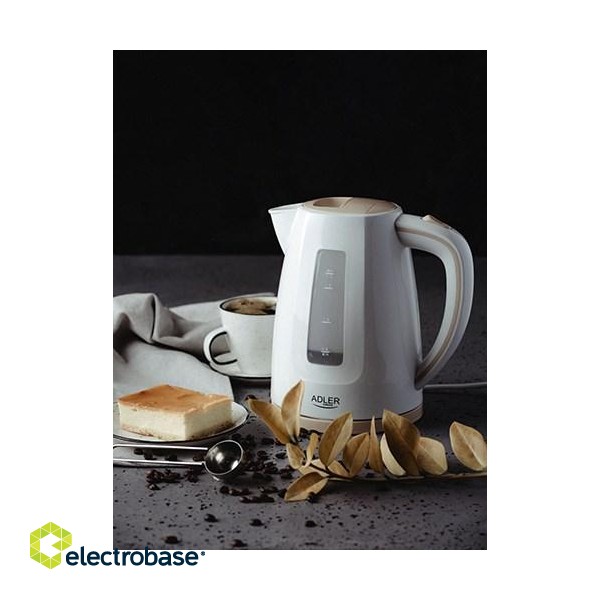 Adler AD 1264 electric kettle 1.7 L 2200 W Hazelnut, White image 5