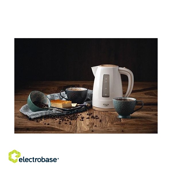 Adler AD 1264 electric kettle 1.7 L 2200 W Hazelnut, White image 6