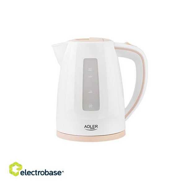 Adler AD 1264 electric kettle 1.7 L 2200 W Hazelnut, White image 1