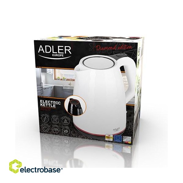 Adler AD 1277 B electric kettle 1.7 L 2200 W Black paveikslėlis 5