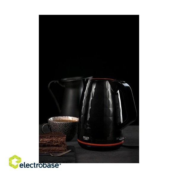 Adler AD 1277 B electric kettle 1.7 L 2200 W Black paveikslėlis 7