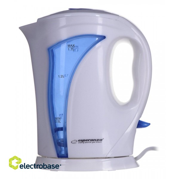 Esperanza EKK018B Electric kettle 1.7 L, White / Blue paveikslėlis 6