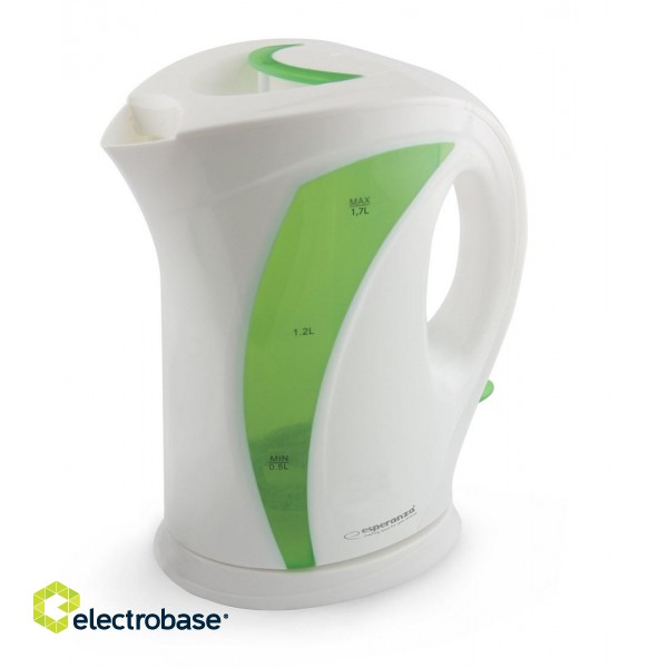 Esperanza EKK018G Electric kettle 1.7 L, White / Green paveikslėlis 1