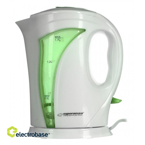 Esperanza EKK018G Electric kettle 1.7 L, White / Green paveikslėlis 4
