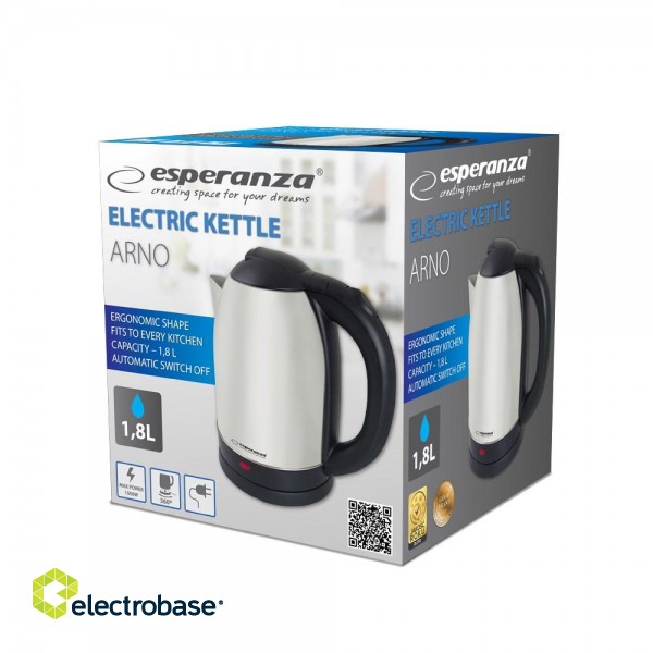 Esperanza EKK135X Electric kettle 1.8 L 1500 W Inox фото 2