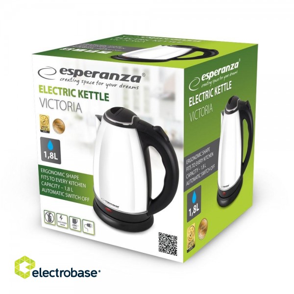 Esperanza EKK113W electric kettle 1.8 L Black,White 1800 W image 2