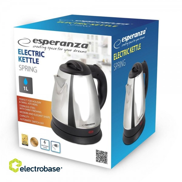 Esperanza EKK116X Electric kettle 1 L 1350 W Inox image 2