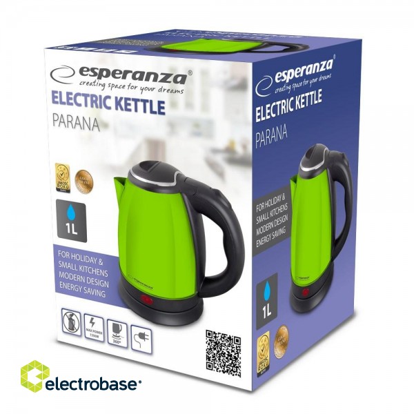 Esperanza EKK128G Electric kettle Parana 1 L, Green 1350 W image 2
