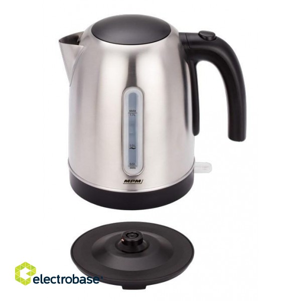 MPM MCZ-102M electric kettle 1.7 L 2200 W Black, Stainless steel image 5