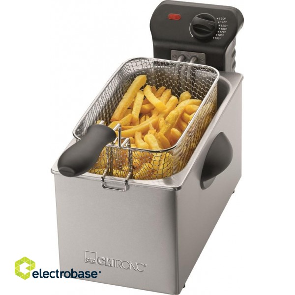 Clatronic FR 3587 Single 3 L Stand-alone 2000 W Deep fryer Black, Stainless steel image 2
