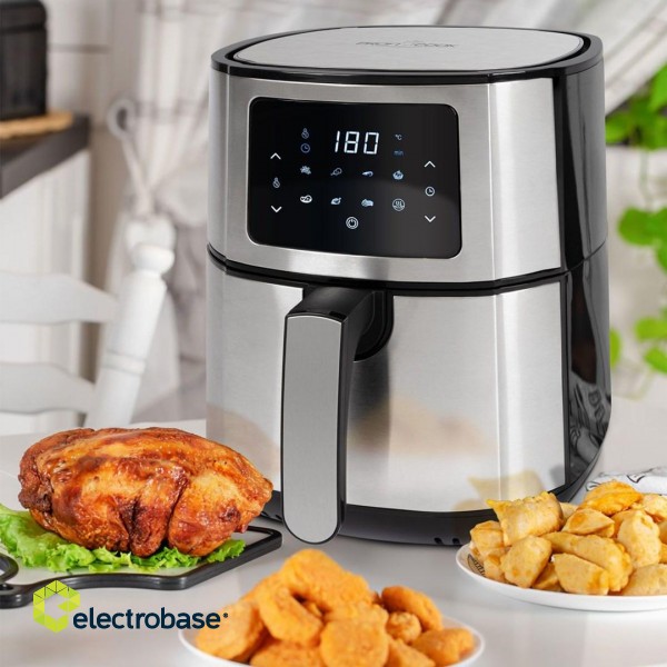 ProfiCook PC-FR 1239 H Single 5.5 L Stand-alone Hot air fryer Black, Stainless steel image 1