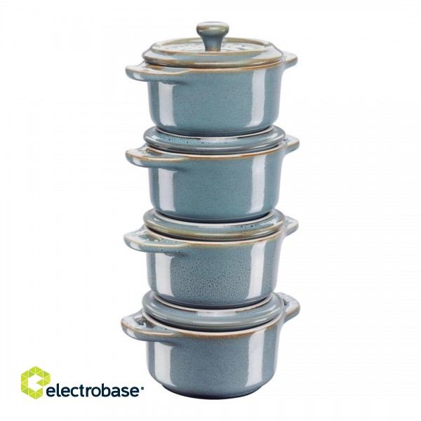 Staub Mini Cocotte Round, 4 pcs. - 200ml, Antique Turquoise image 1